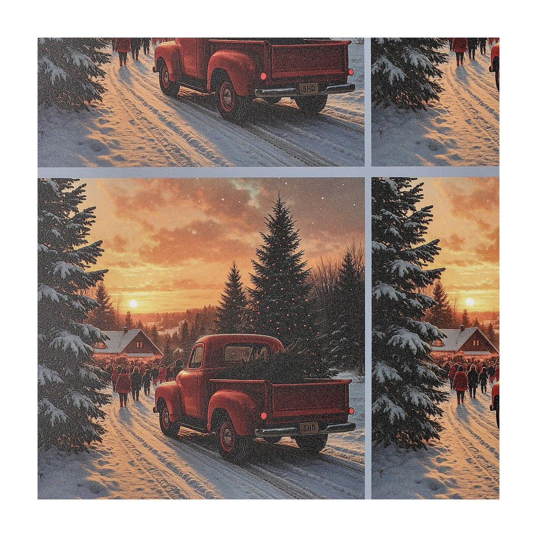 PatternPly® Full Coverage Red Truck and Christmas Tree 3 sizes