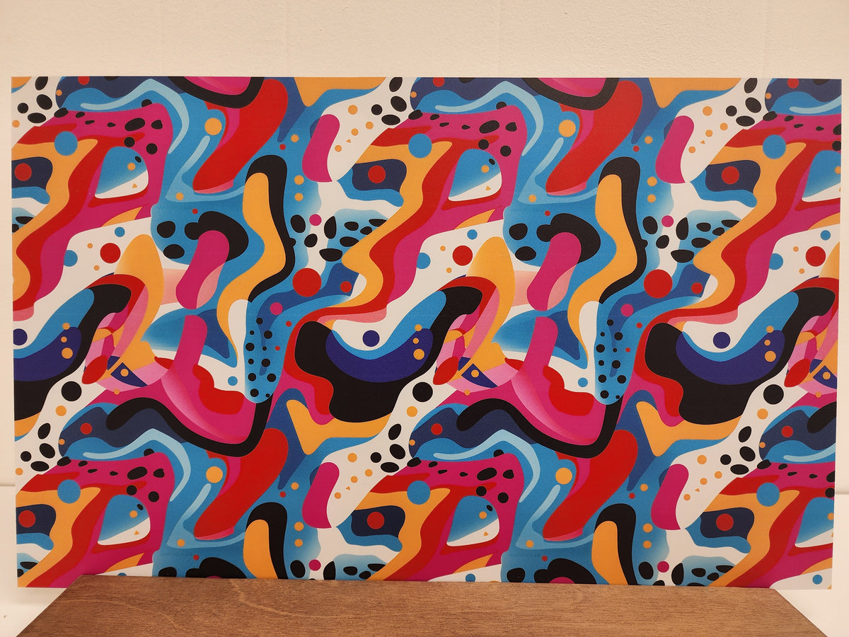 PatternPly® Full Coverage Retro Bright Geometric sheet showing the pattern