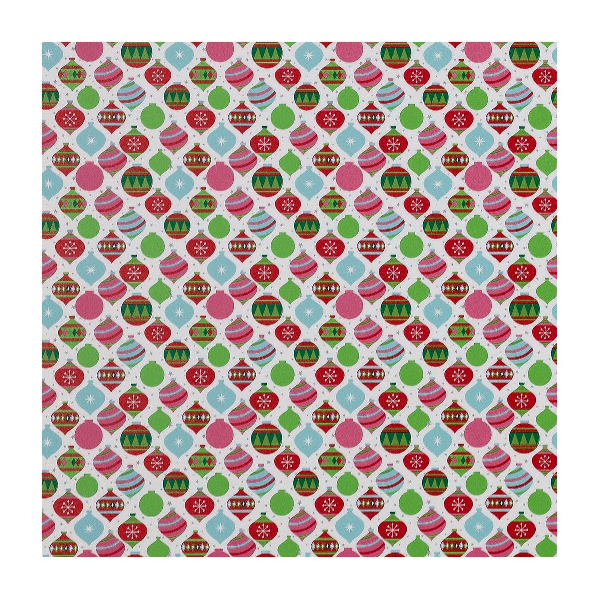 PatternPly® Full Coverage Retro Christmas Ornaments sheet showing the pattern
