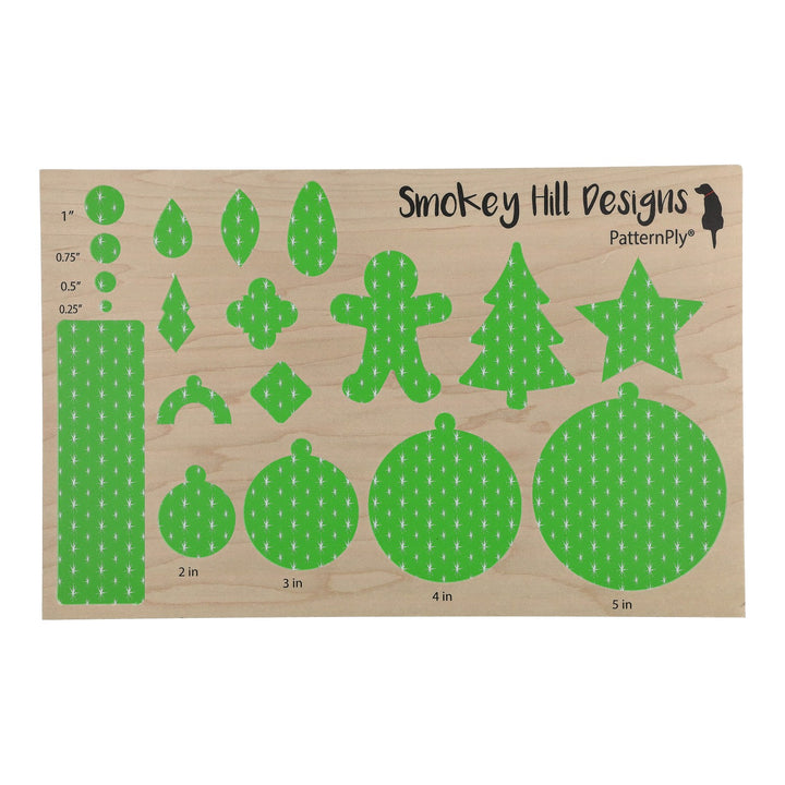 PatternPly® Full Coverage Retro Green Snowflakes