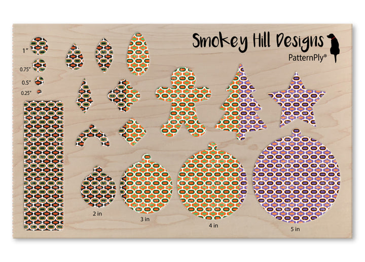 PatternPly® Scattered Retro Halloween Teardrop Trio