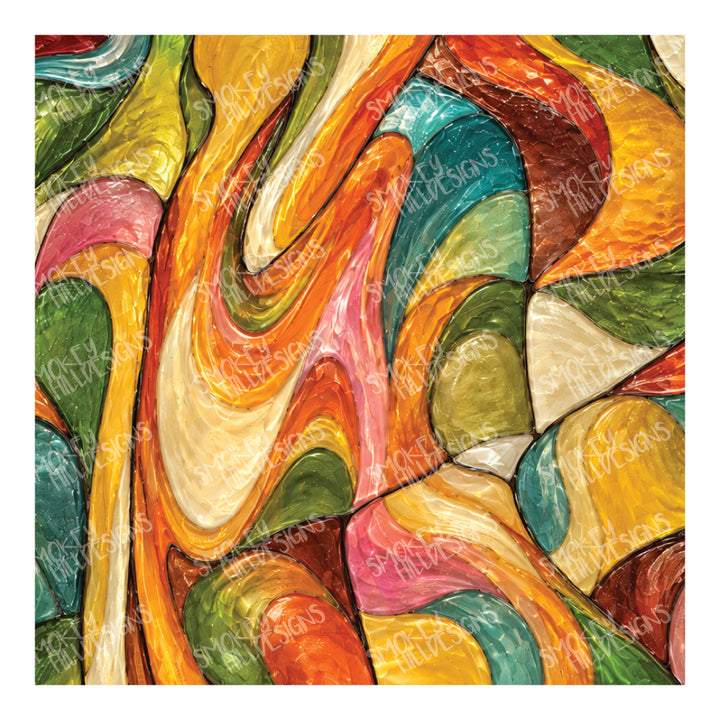 PatternPly® Transparent Realistic Retro Mod Stained Glass