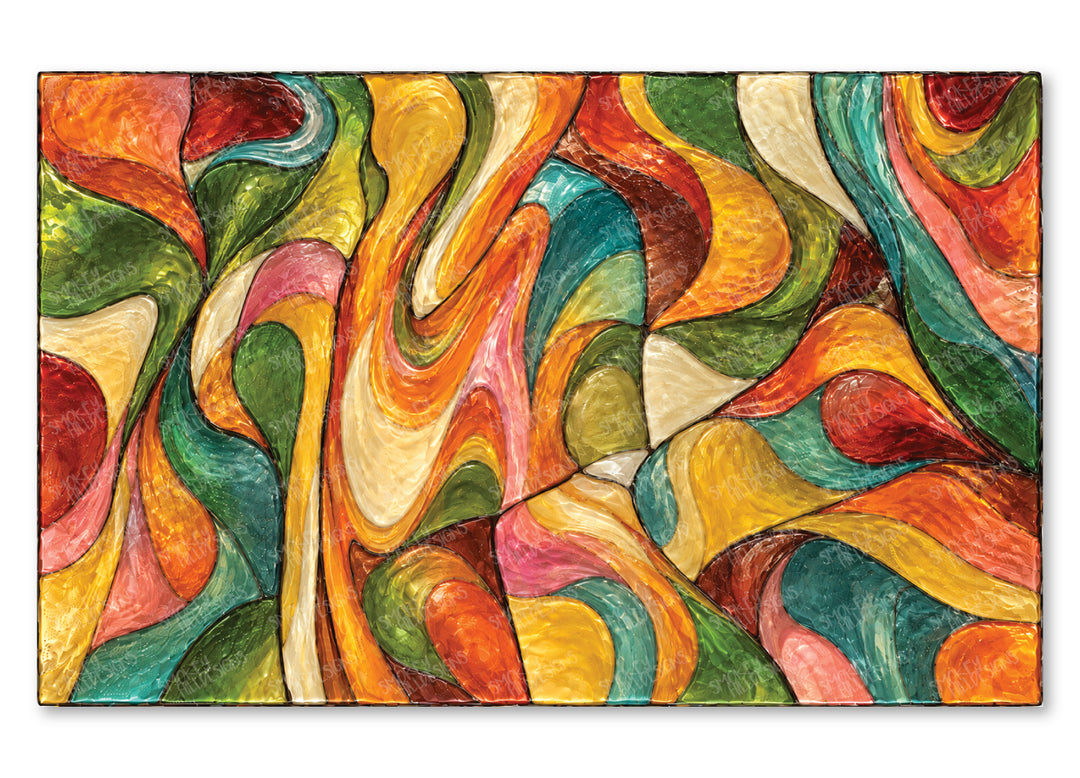 PatternPly® Full Coverage Realistic Retro Mod Stained Glass
