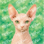 PatternPly® Full Coverage Cat Breed Series Volume 1 Cat Portraits in Watercolor 25 art scene artwork