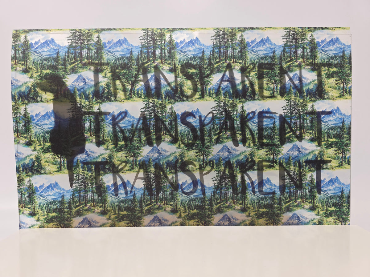 PatternPly® Transparent Rocky Mountain Forest sheet showing the pattern