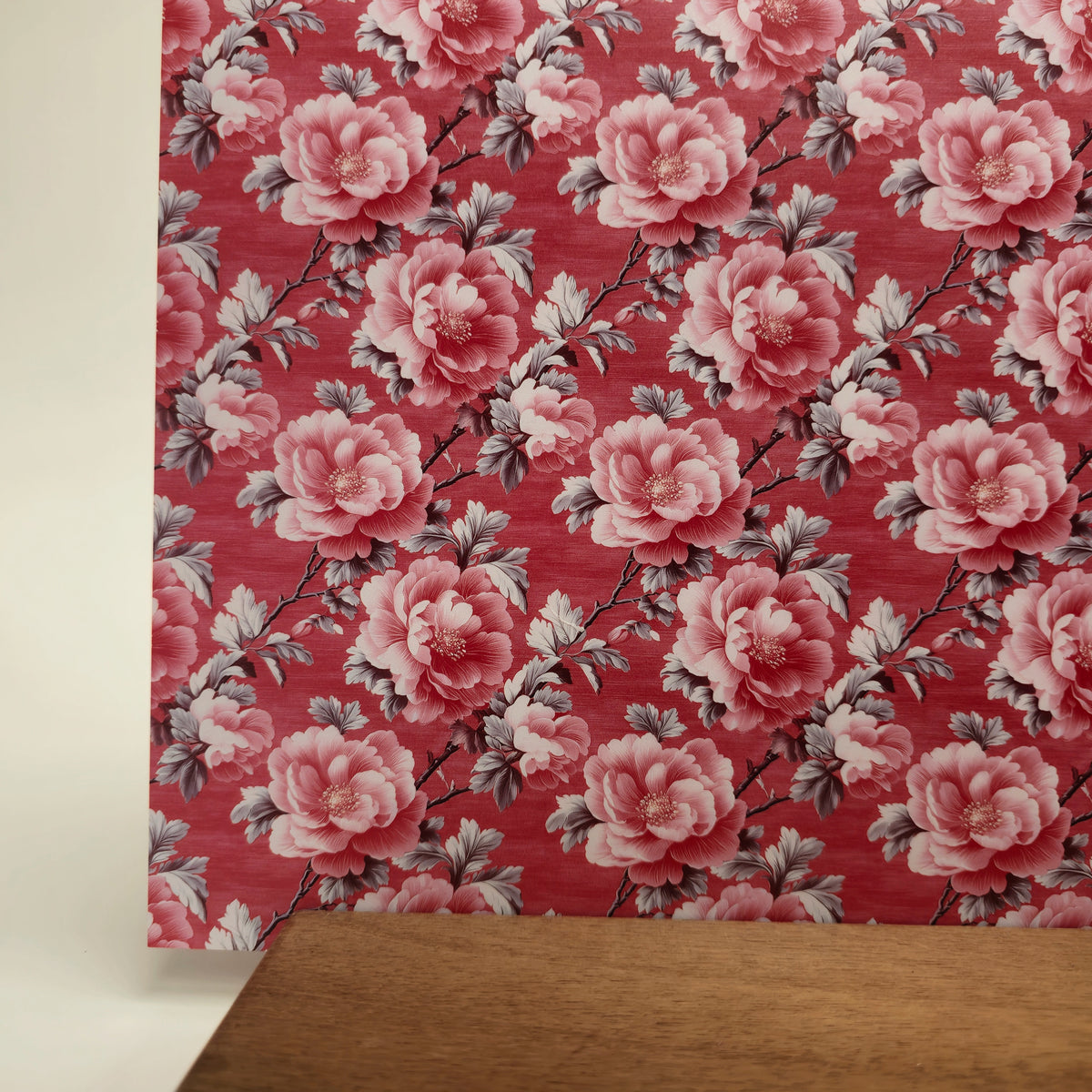 PatternPly® Full Coverage Rococo Pink Floral LARGE sheet showing the pattern