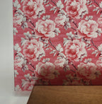 PatternPly® Transparent Rococo Pink Floral LARGE sheet showing the pattern