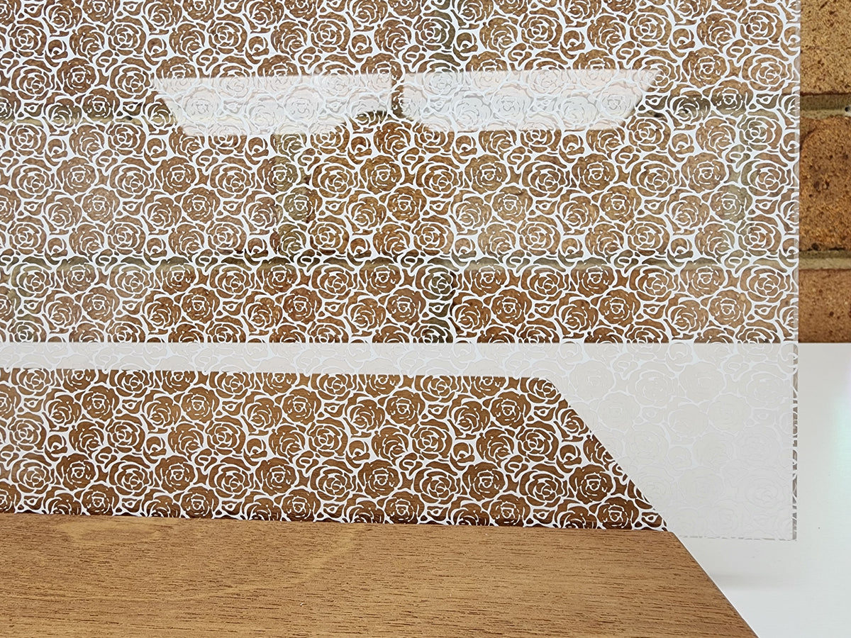 PatternPly® Scattered Roses WHITE sheet showing the pattern
