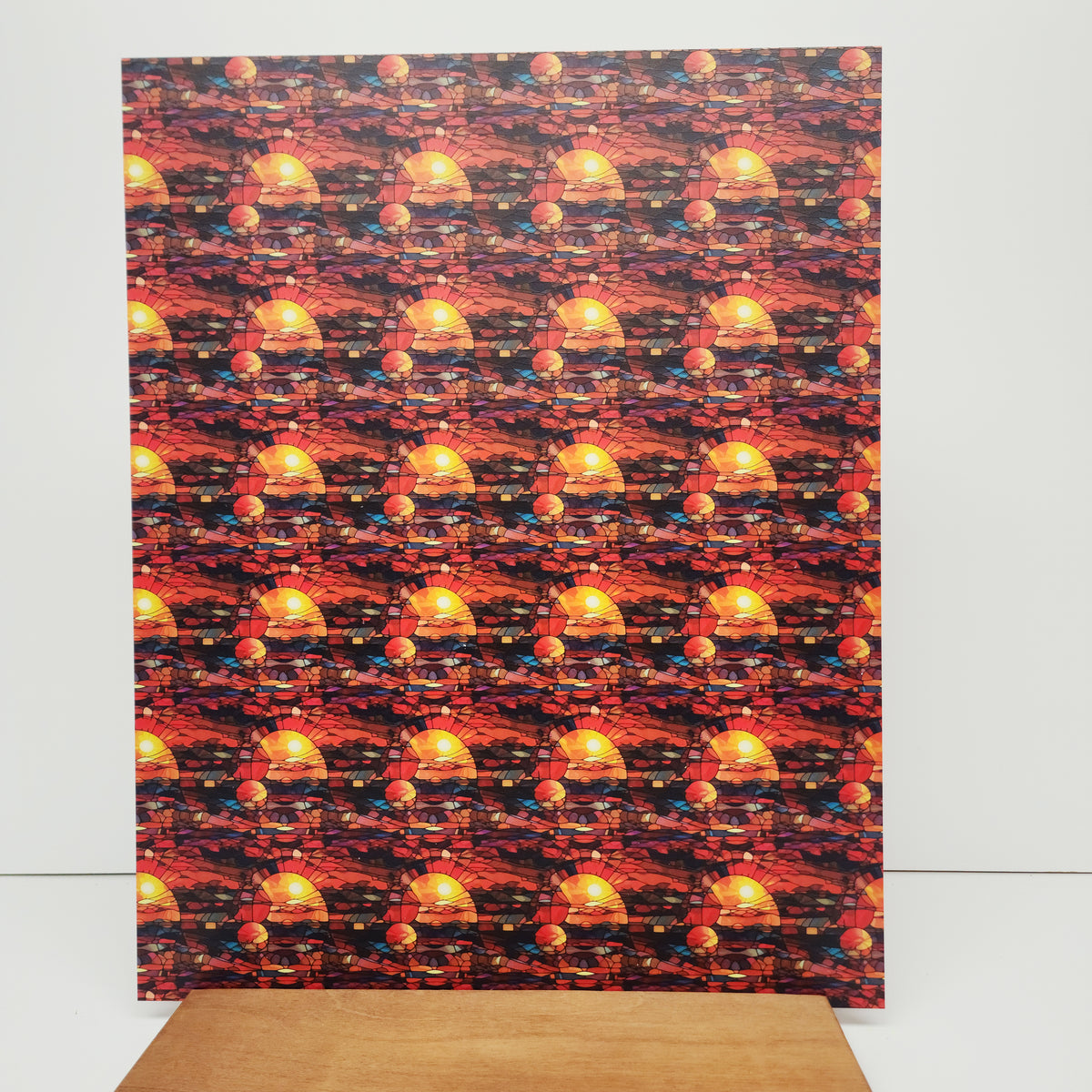PatternPly® 19x24" Abstract Sun Stained Glass Original Scale sheet showing the pattern