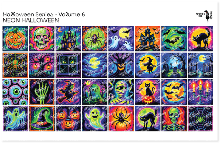 PatternPly® Transparent Halloween Series Volume 6 Neon Halloween Sampler