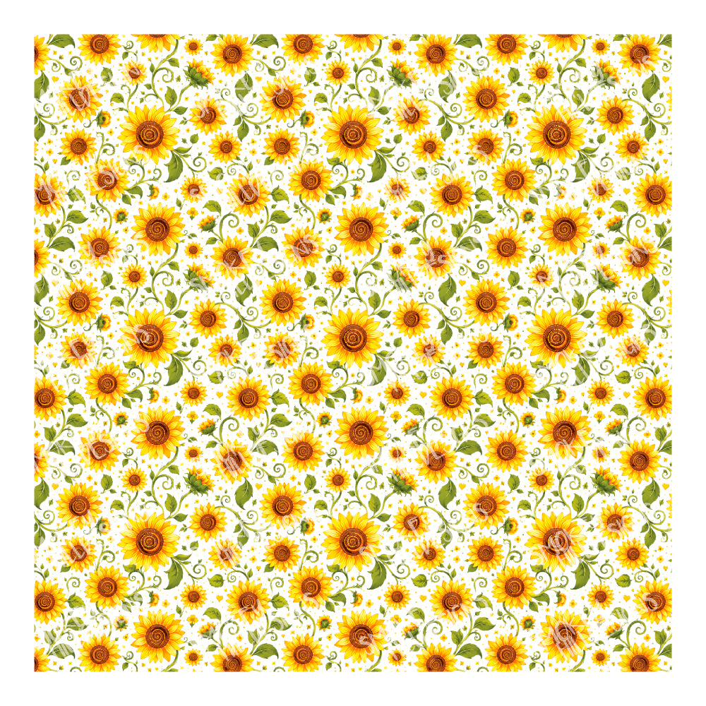 PatternPly® Scattered Swirling Sunflowers