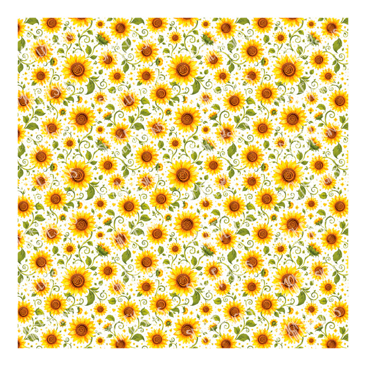 PatternPly® Scattered Swirling Sunflowers