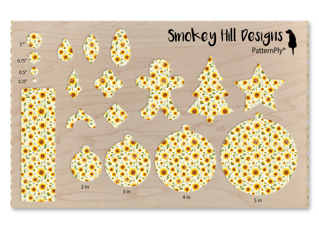 PatternPly® Scattered Swirling Sunflowers