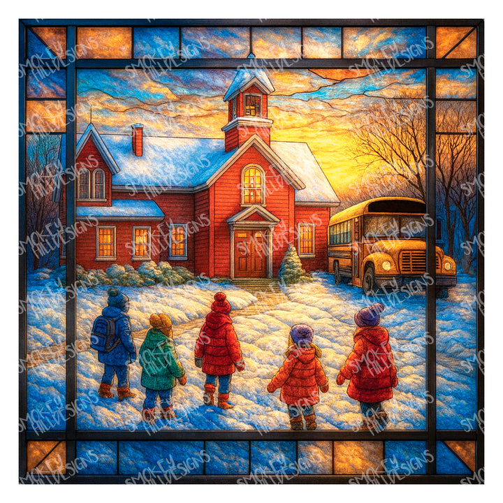 PatternPly® Full Coverage Schoolhouse In Winter