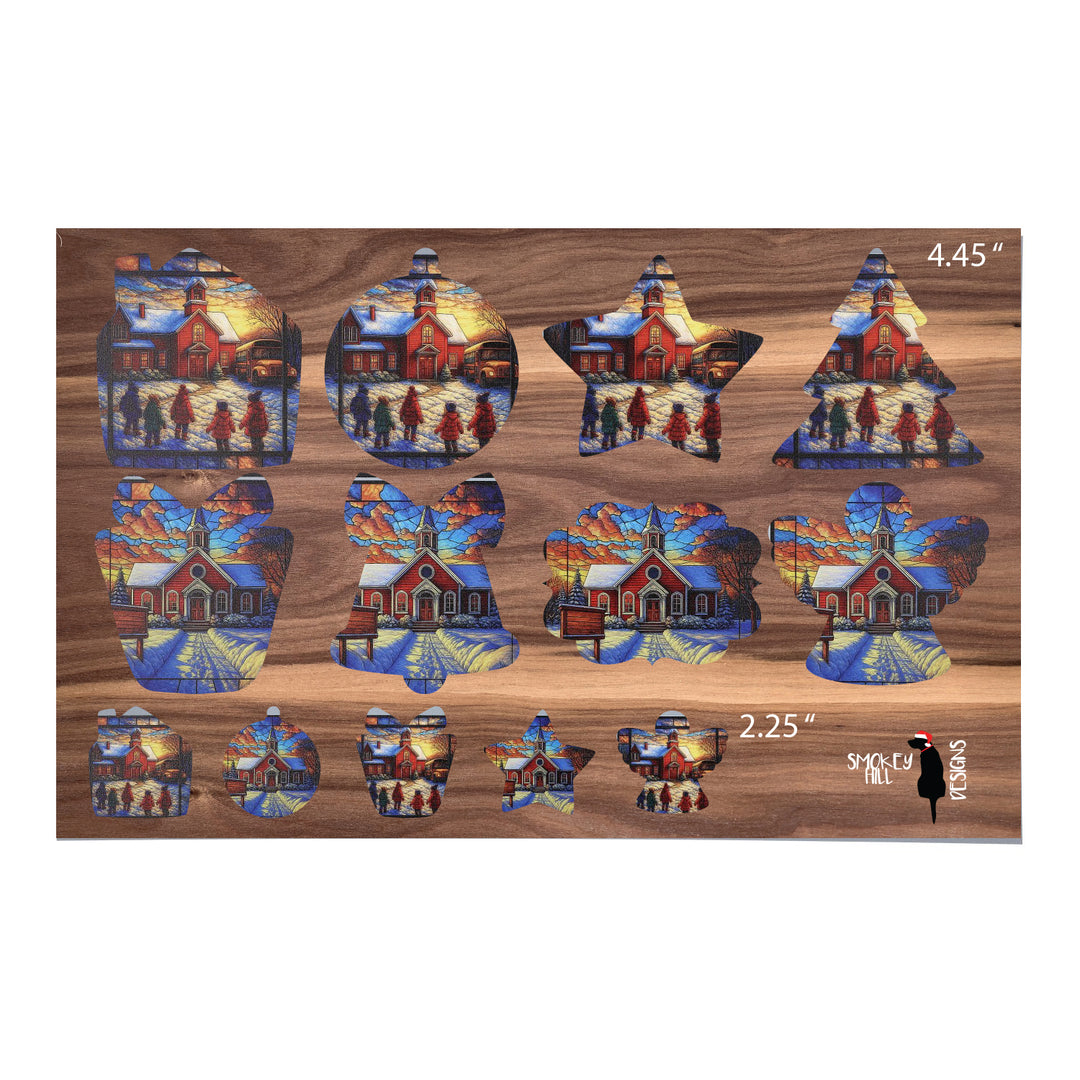 PatternPly® Full Coverage Schoolhouse In Winter 2 sizes