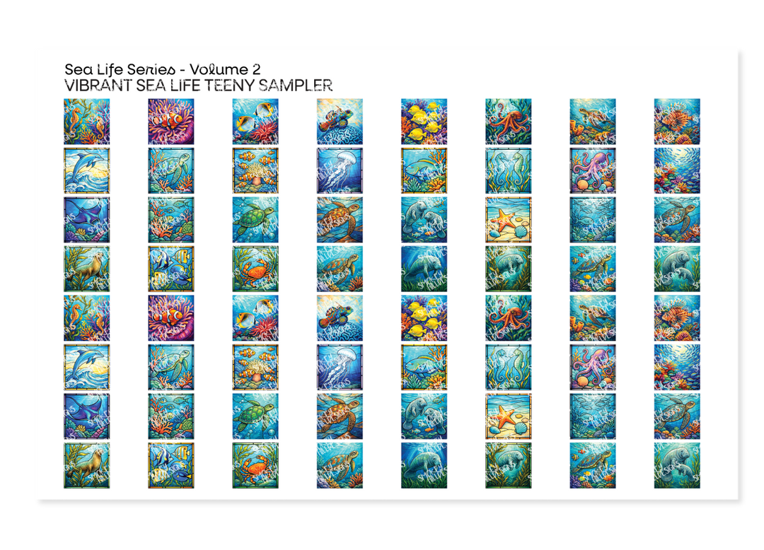 PatternPly® Full Coverage Sea Life Volume 1 Pastel Sea Life Teeny Sampler Teeny Sampler
