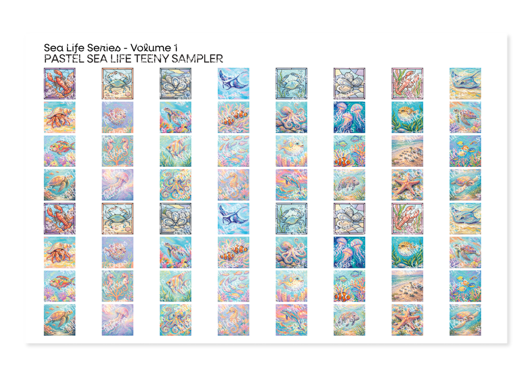 PatternPly® Transparent Sea Life  Volume 2 Vibrant Sea Life Teeny Sampler Teeny Sampler