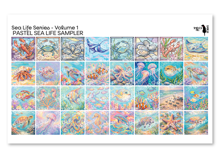 PatternPly® Transparent Sea Life Volume 1 Pastel Sea Life Sampler