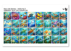 PatternPly® Full Coverage Sea Life Volume 2 Vibrant Sea Life Sampler: sampler sheet of small art scene designs