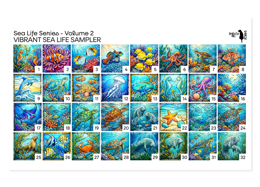 PatternPly® Transparent Sea Life Volume 2 Vibrant Sea Life Sampler