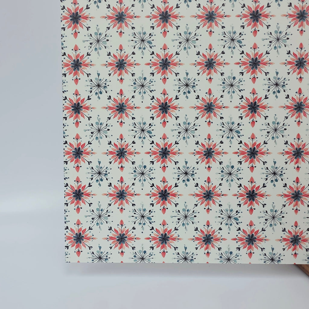 PatternPly® Full Coverage Shabby Snowflakes sheet showing the pattern