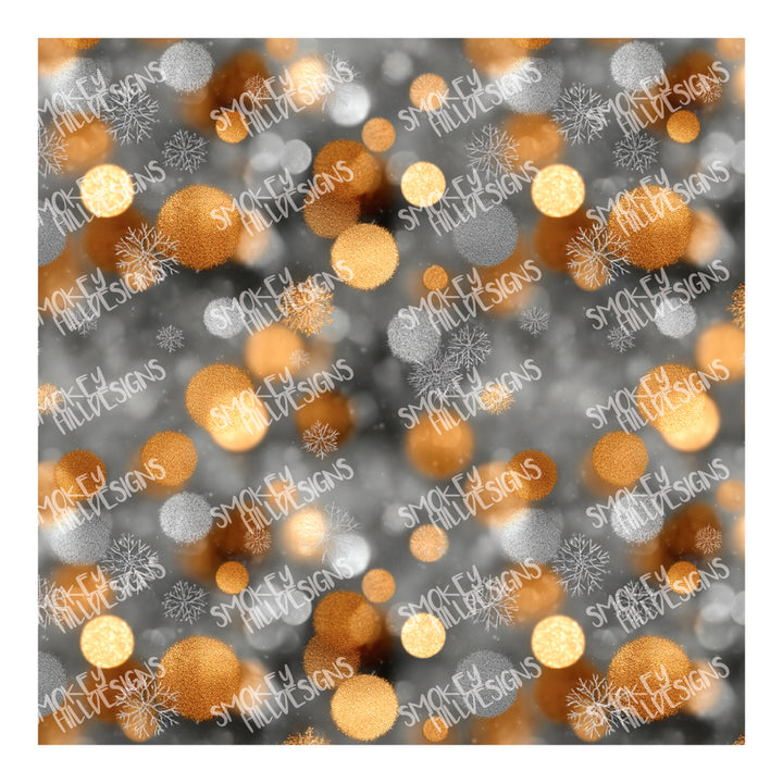 PatternPly® Transparent Silver and Gold Snow Bokeh