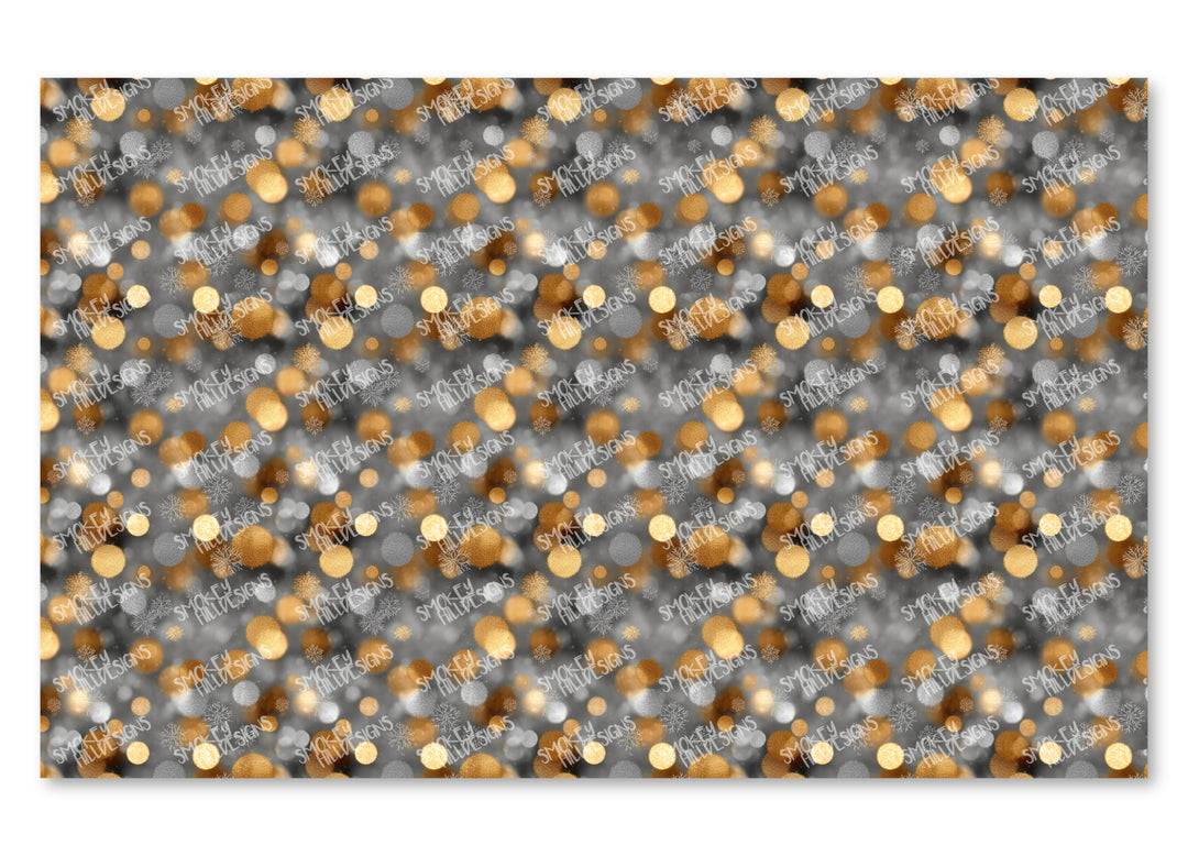 PatternPly® Transparent Silver and Gold Snow Bokeh