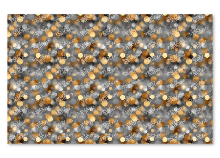 PatternPly® Full Coverage Silver and Gold Snow Bokeh