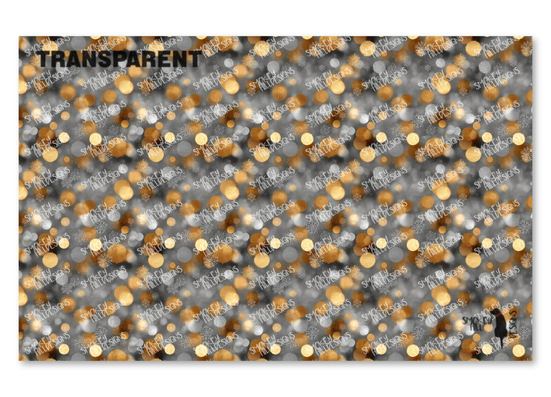 PatternPly® Transparent Silver and Gold Snow Bokeh