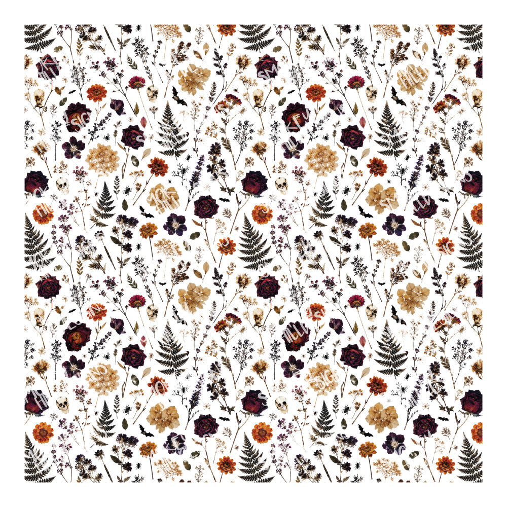 PatternPly® Scattered Skull Floral