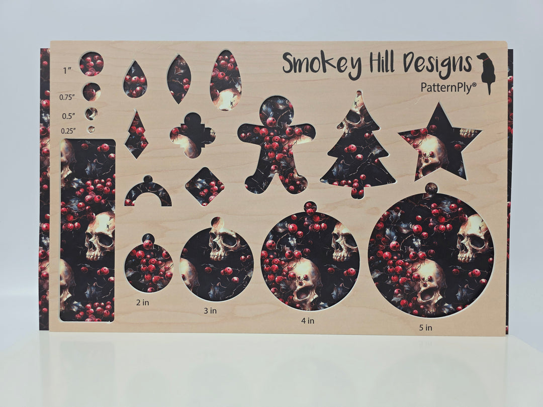 PatternPly® Full Coverage Skulls and Mistletoe LARGE