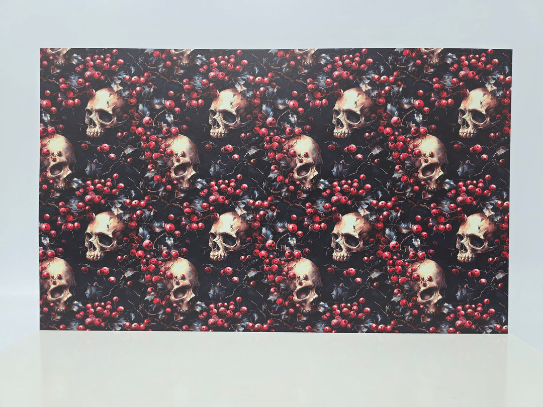 PatternPly® Full Coverage Skulls and Mistletoe LARGE