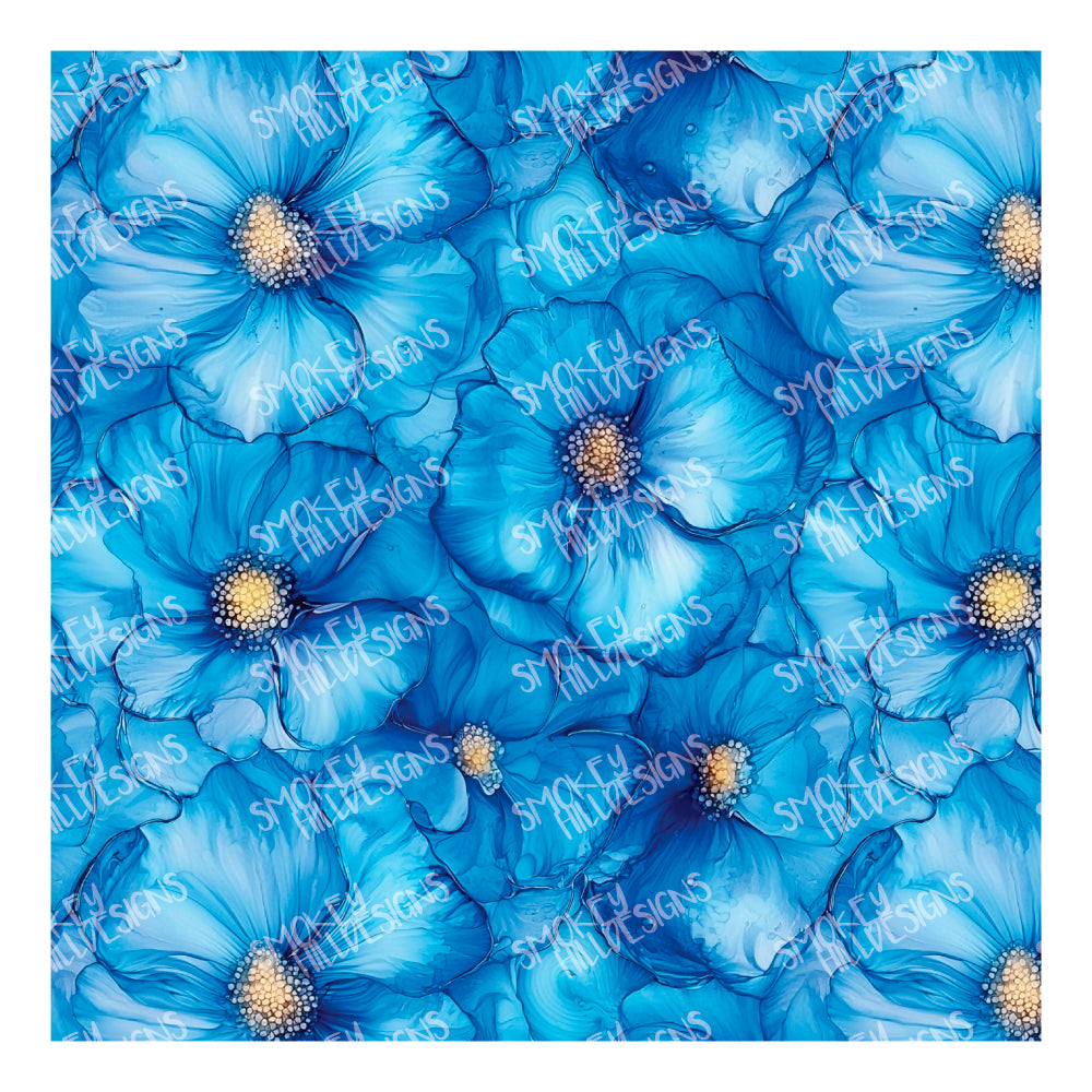 PatternPly® Transparent Sky Blue Floral sheet showing the pattern