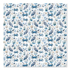 PatternPly® Scattered Blue Crab And Heron Micro sheet showing the pattern