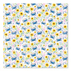 PatternPly® Scattered Blue Crab Floral Micro sheet showing the pattern
