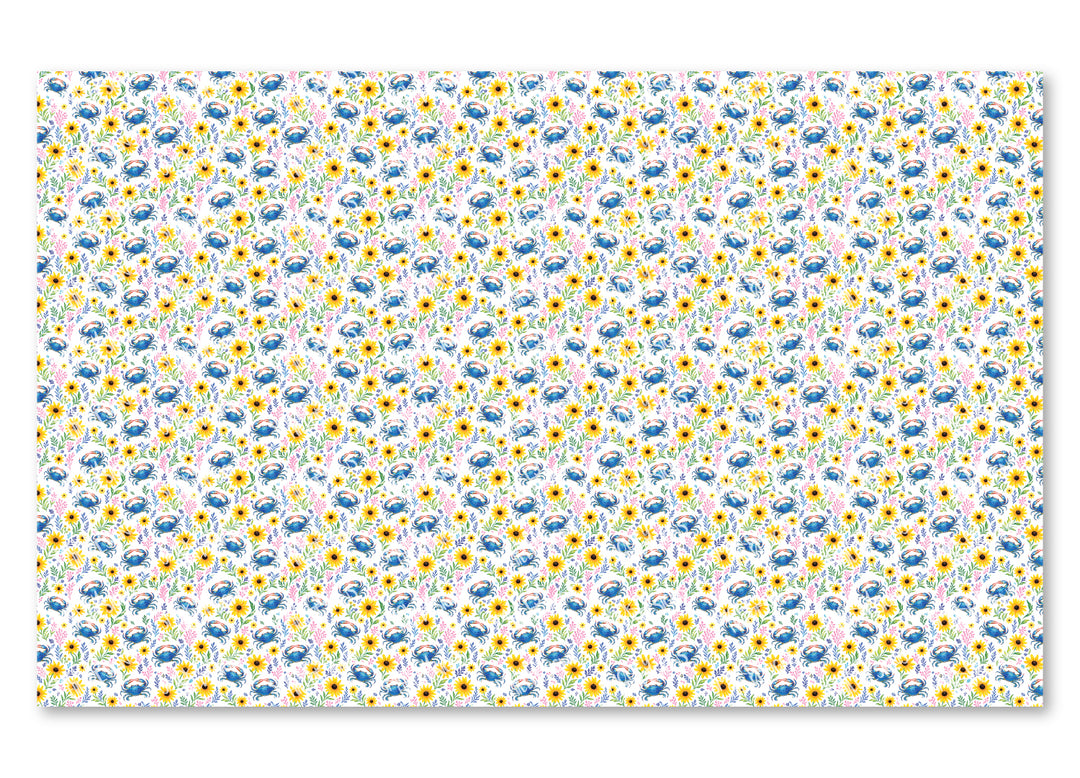 PatternPly® Scattered Blue Crab Floral Micro