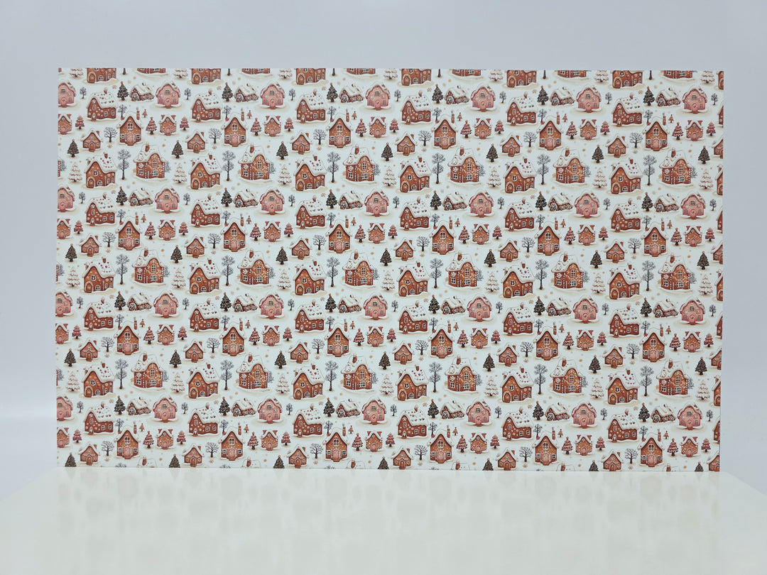 PatternPly® Full Coverage Snowy Gingerbread Village
