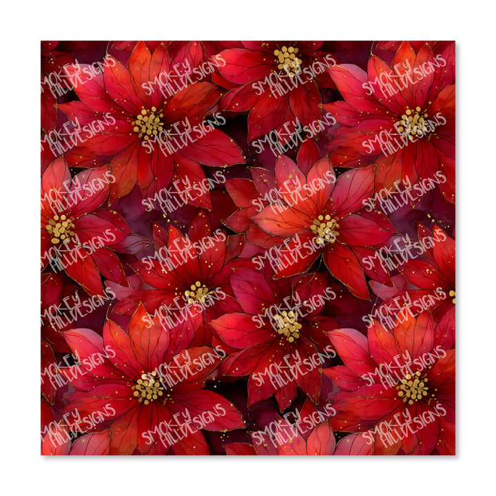 PatternPly® Full Coverage Snowy Poinsettias
