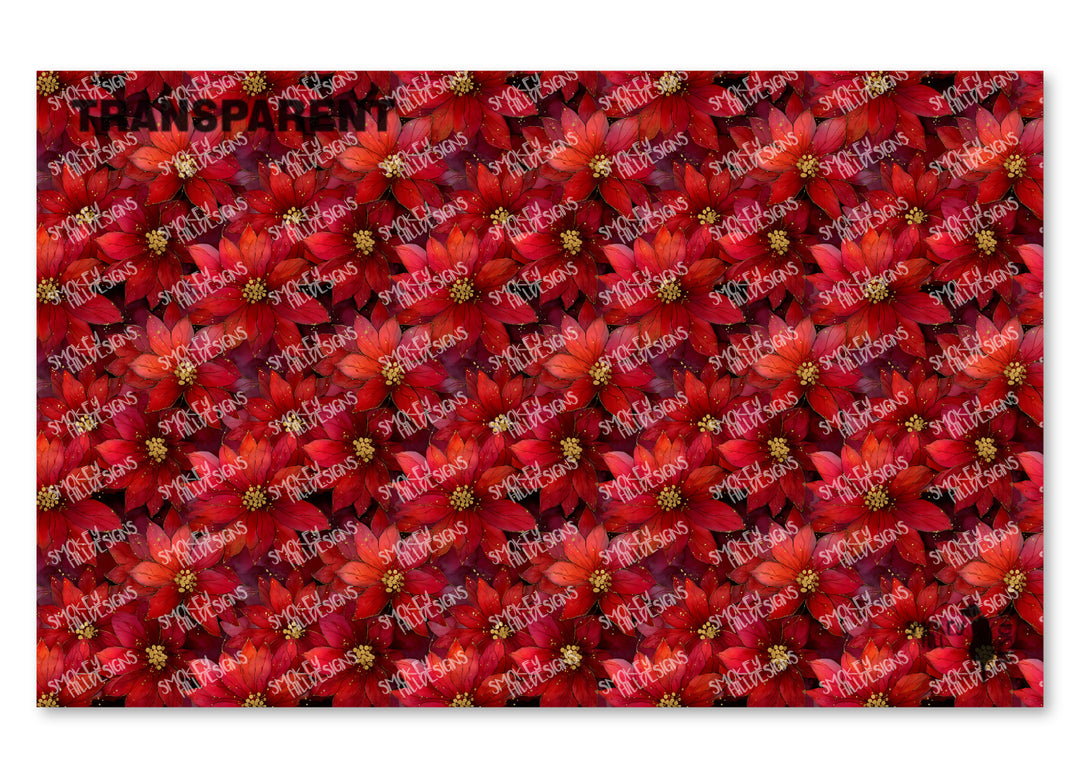 PatternPly® Transparent Snowy Poinsettias