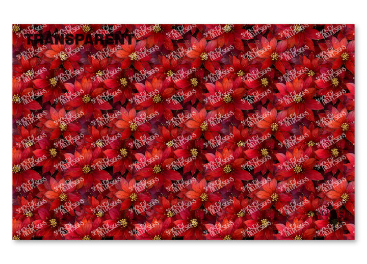 PatternPly® Transparent Snowy Poinsettias