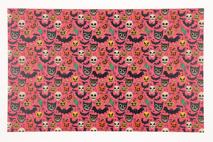 PatternPly® Full Coverage Spooky Sketches Pink
