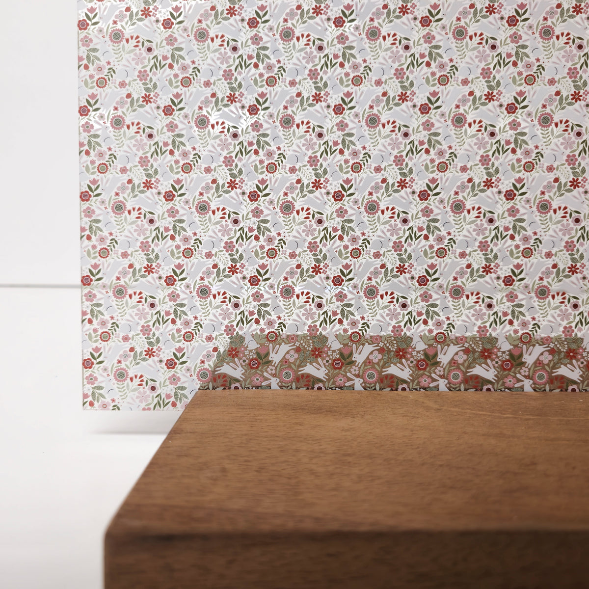 PatternPly® Scattered Spring Easter Floral with Bunnies sheet showing the pattern