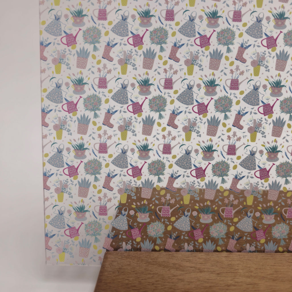 PatternPly® Scattered Spring Gardening sheet showing the pattern