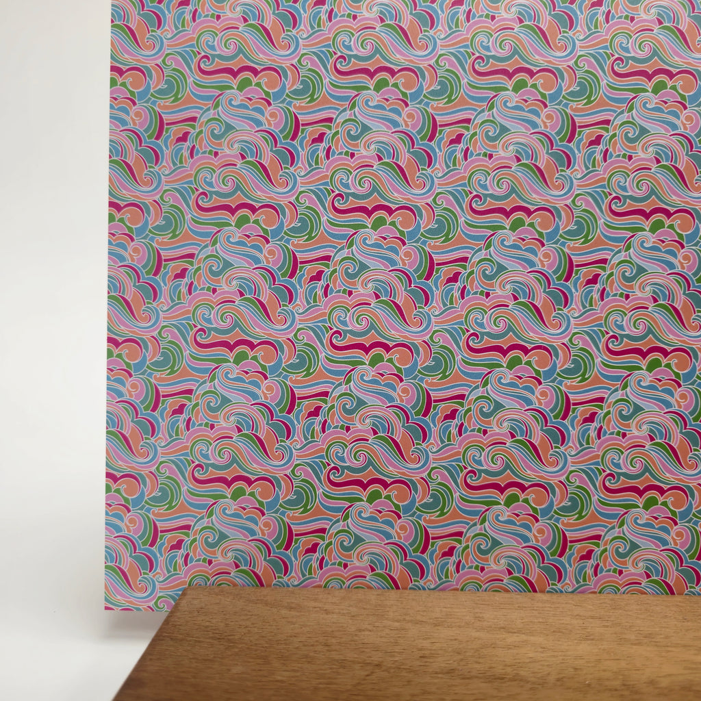 PatternPly® Full Coverage Spring Waves Orange sheet showing the pattern