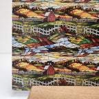 PatternPly® Full Coverage Stained Glass Farmland sheet showing the pattern