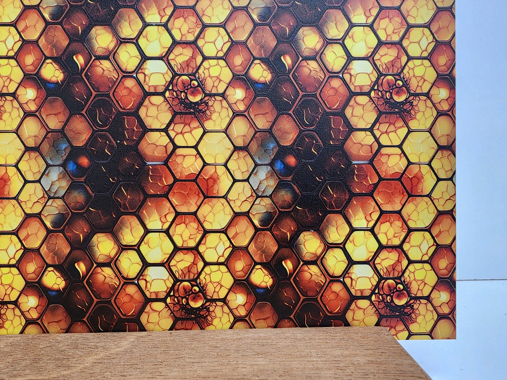 PatternPly® Full Coverage Stained Glass Honeycomb sheet showing the pattern