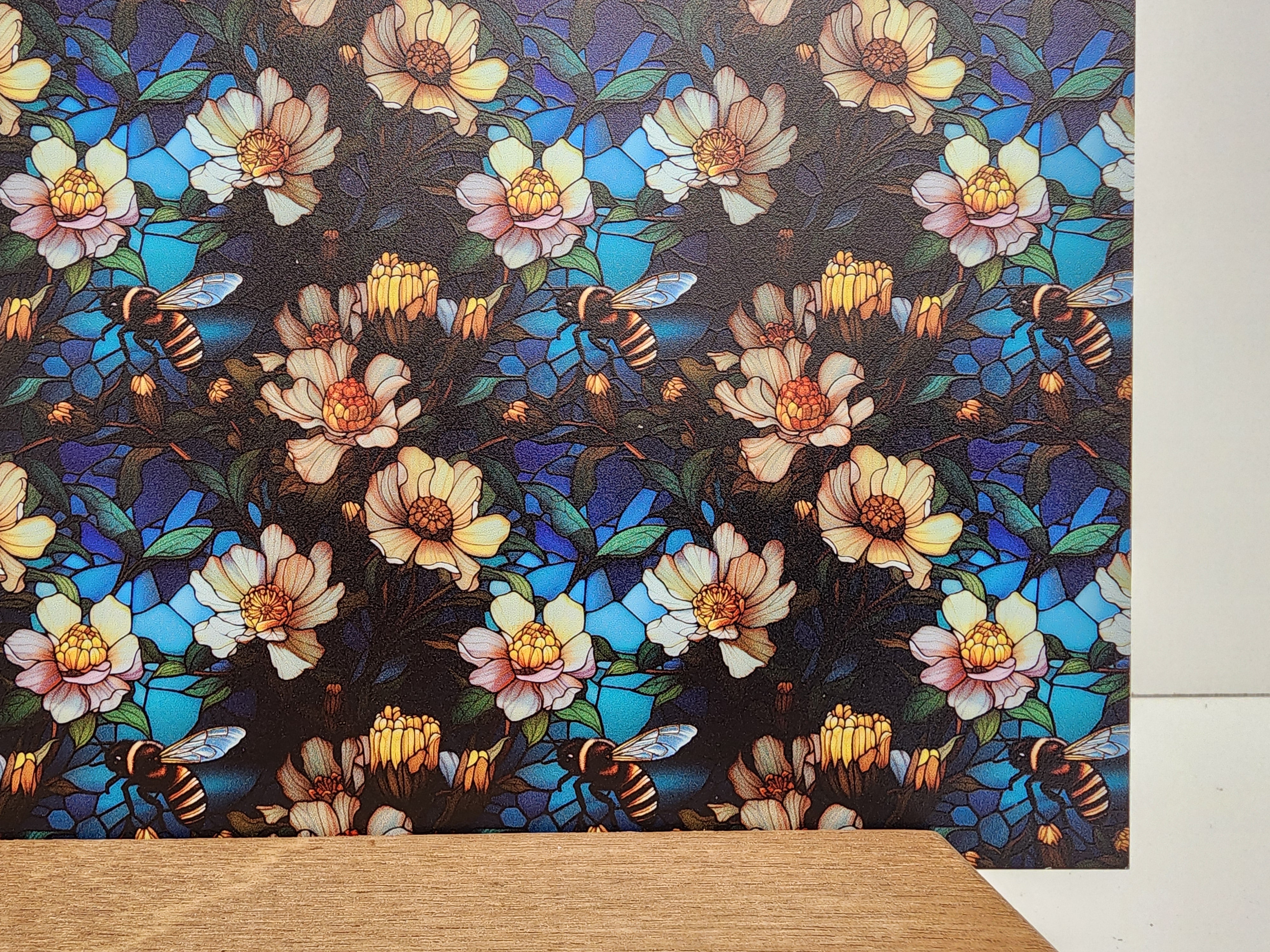 PatternPly® Full Coverage Stained Glass Bees and Flowers – Smokey Hill ...