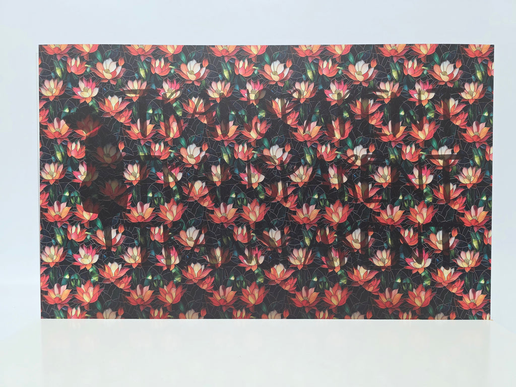 PatternPly® Transparent Stained Glass Christmas Cactus sheet showing the pattern