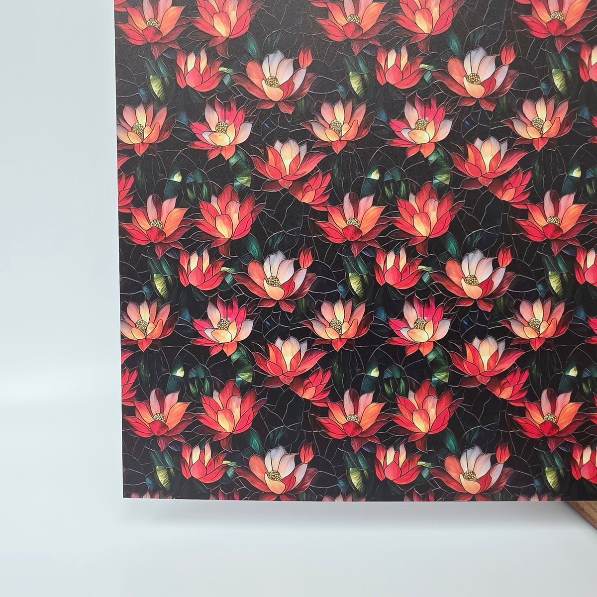 PatternPly® Full Coverage Stained Glass Christmas Cactus sheet showing the pattern