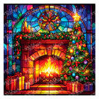 PatternPly® Full Coverage Stained Glass Christmas Fireplaces product photo 3